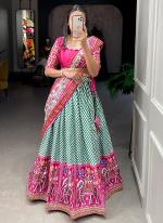 Chinnon Green Festival Wear Printed Lehenga Choli